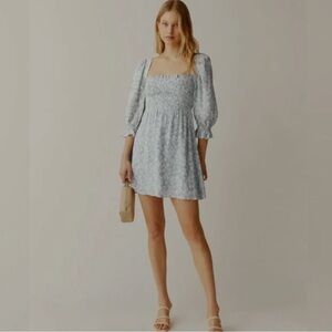 Reformation Zaria mini dress | blue and white